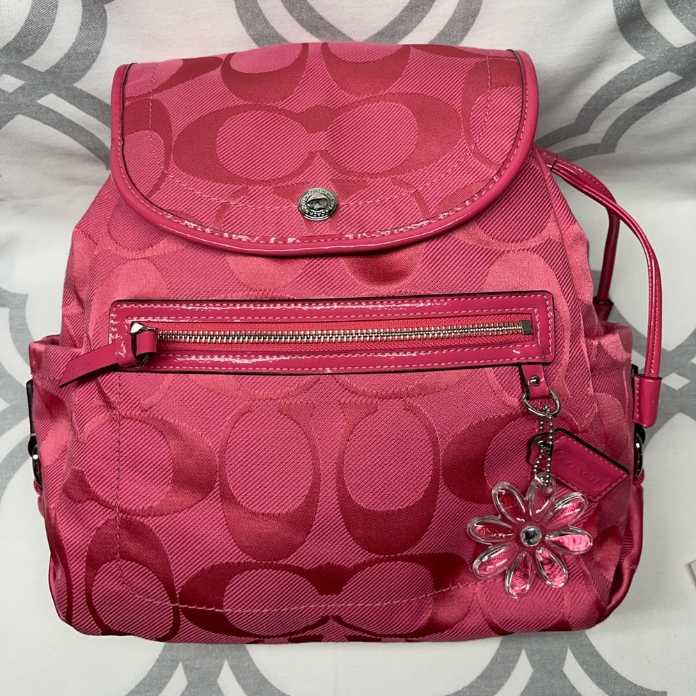 Vintage nylon COACH kyra daisy pink backpack b1269 f16548